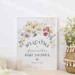 Bloom Wildflower Rustic Baby Shower Welcome Poster at Zazzle