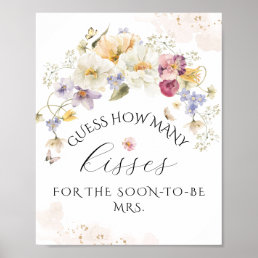 Bloom Wildflower Rustic Bridal Shower Game Poster