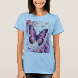 Bloom With Grace Butterfly Floral Women T-Shirt   