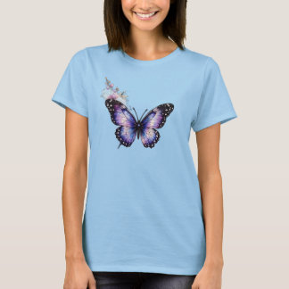 Bloom With Grace Butterfly Floral Women T-Shirt |