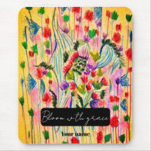 Bloom With Grace | Colorful Floral Mousepad
