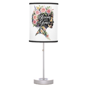 Bloom with Grace Elegant Floral Inspirational Art Table Lamp