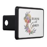 Bloom with Grace Elegant Floral Woman Silhouette Hitch Cover