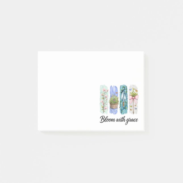Bloom with Grace Garden Floral Art Post-it Notes (Front)