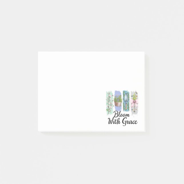 Bloom with Grace Garden Floral Art Post-it Notes (Front)