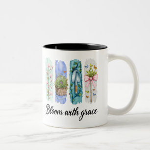 Bloom with Grace Garden Floral Art Two-Tone Coffee Mug