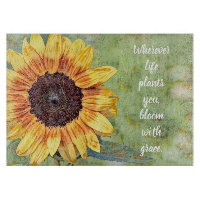 Bloom with Grace Glass Cutting Board (Front)