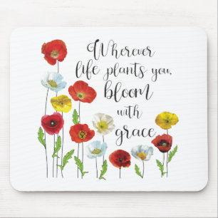 Bloom with grace - Poppy flowers Mouse Pad