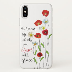 Bloom with grace-Poppy flowers Poster Gift Tags iPhone X Case