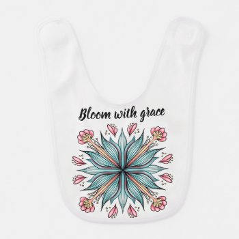 Bloom With Grace: Spring Floral Baby Bib by borianag at Zazzle