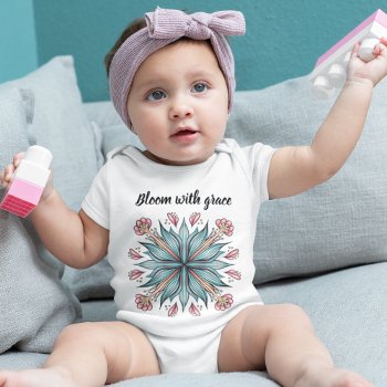 Bloom With Grace: Spring Floral Baby Bodysuit by borianag at Zazzle