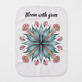 Bloom With Grace: Spring Floral Baby Burp Cloth by borianag at Zazzle