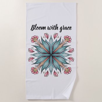 Bloom With Grace: Spring Floral Beach Towel by borianag at Zazzle