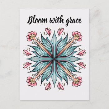 Bloom With Grace: Spring Floral Postcard by borianag at Zazzle