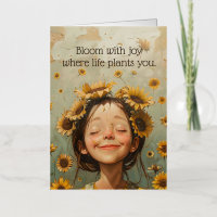 Bloom with Joy Foil Greeting Card