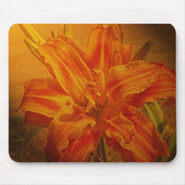 Bloom with Leather Texture Mouse Pad (Front)