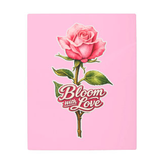 🌹✨ Bloom With Love – Elegant Rose Metal Wall Art