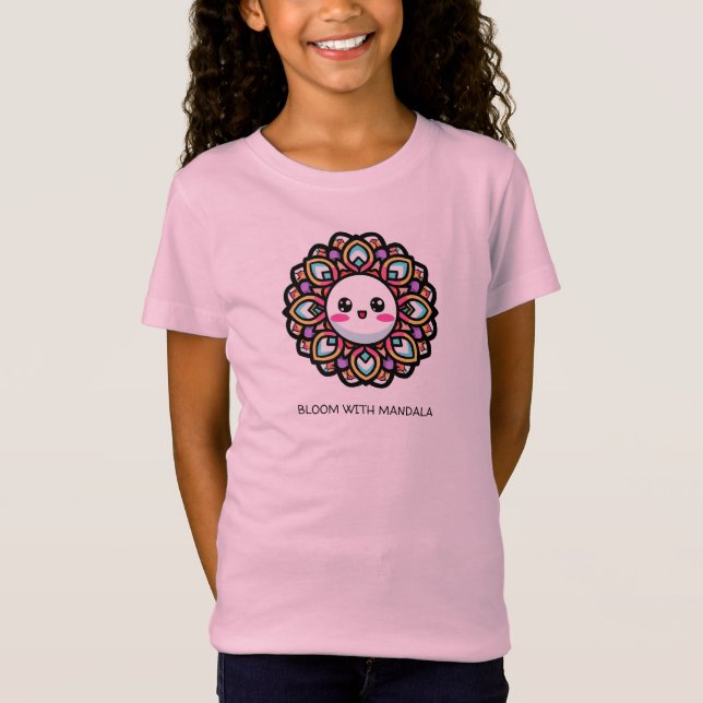 Bloom with Mandala Flower Design T-Shirt (Front)