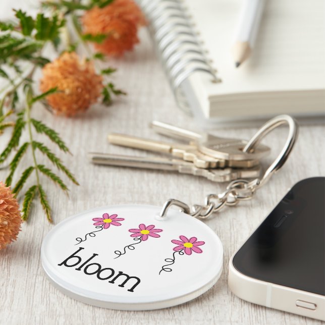 Bloom with Pink Flowers Keychain (Front Right)