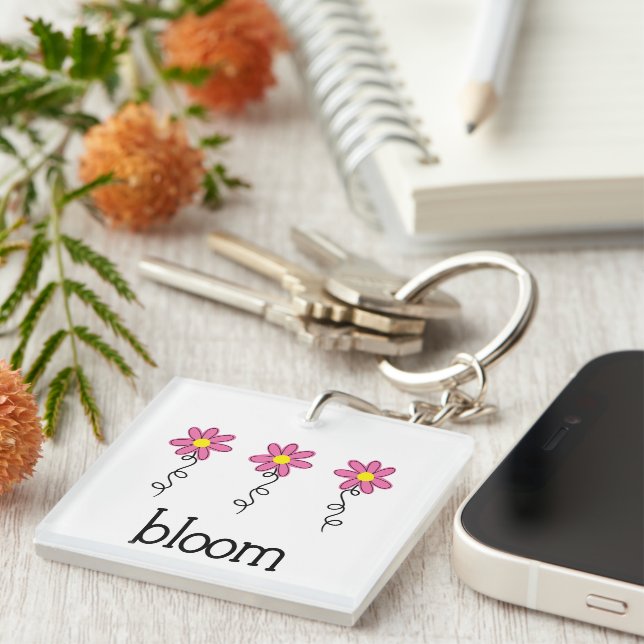 Bloom with Pink Flowers Keychain (Front Right)