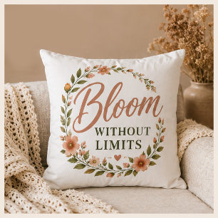 Bloom without Limits Cottagecore Double-Sided Throw Pillow