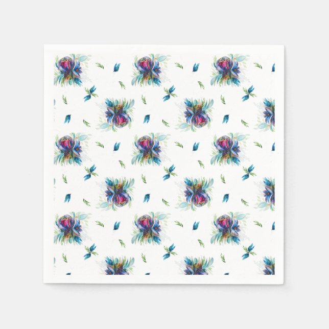 Bloomage Peony Signature Floral Napkins (Front)