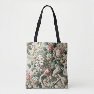 Bloombound Sentinel – Gothic Floral Design Tote Bag