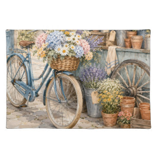 Bloomcore Flower Market Bicycle Cloth Placemat