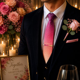 Bloomed Horizon Gold Finish Tie Bar