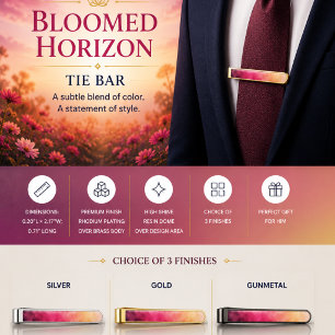 Bloomed Horizon Gold Finish Tie Bar