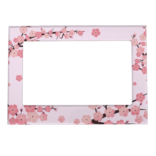 Bloomed sakura flowers magnetic frame (Front)