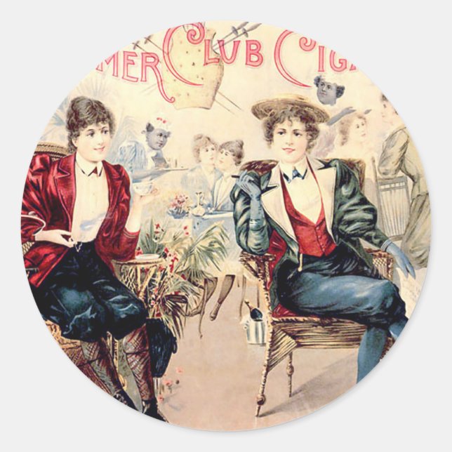 Bloomer Cigar Club Classic Round Sticker (Front)