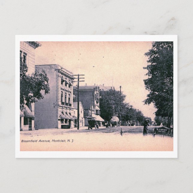 Bloomfield Ave., Montclair NJ 1906 Vintage Postcard (Front)
