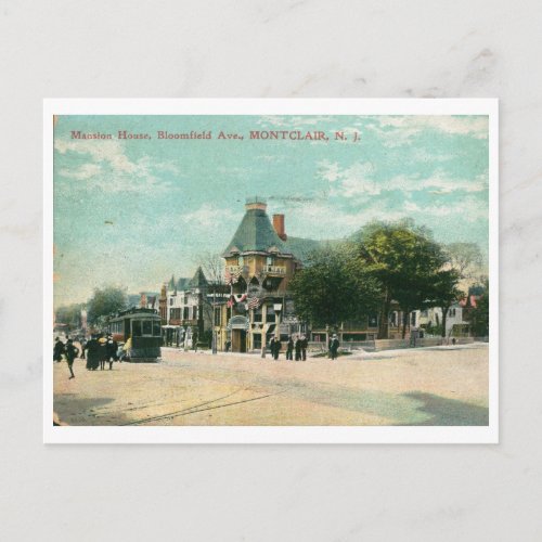 Bloomfield Ave Montclair NJ 1908 Vintage Postcard