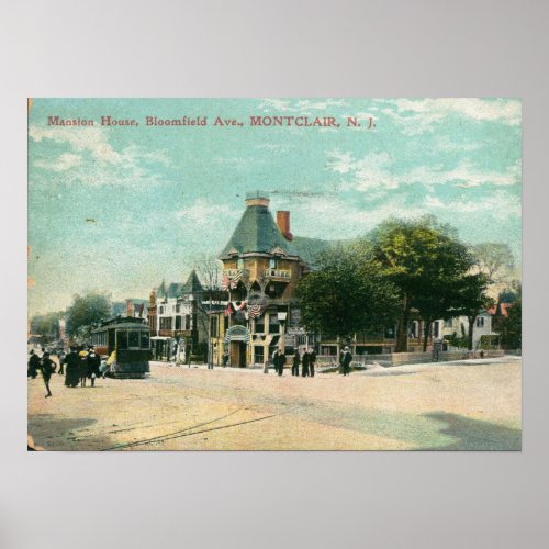 Bloomfield Ave Montclair NJ 1908 Vintage Poster