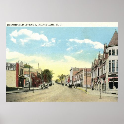 Bloomfield Ave Montclair NJ Vintage Poster