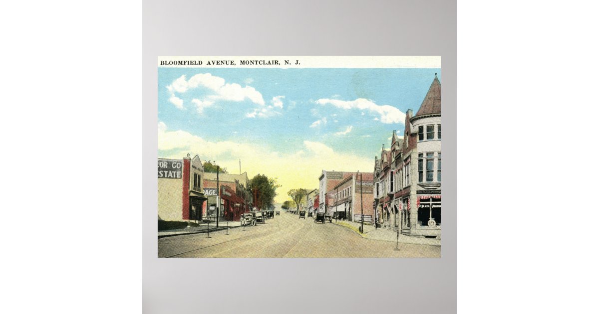 Bloomfield Ave., Montclair NJ Vintage Poster Zazzle