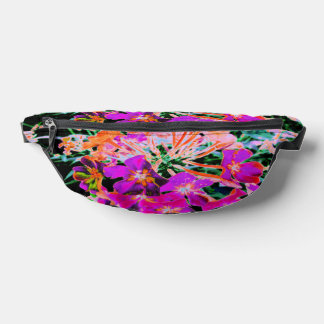 Blooming Abstract Magenta and Orange Flower Fanny Pack