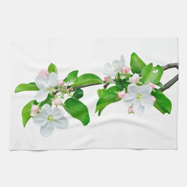 Blooming apple tree branch kitchen towel (Horizontal)