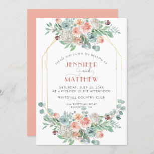 Blooming Apricot Floral - Apricot Background Invitation