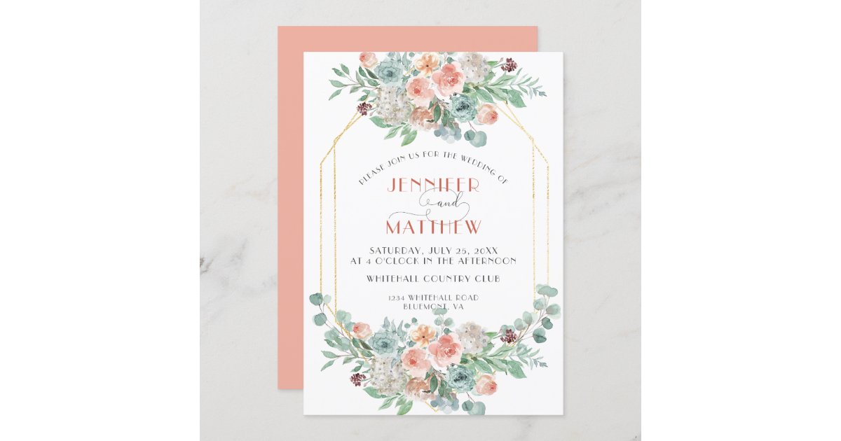 Blooming Apricot Floral - Apricot Background | Invitation | Zazzle