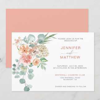 Blooming Apricot Floral Bouquet Horizontal| Invitation