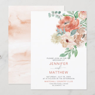 Blooming Apricot Floral Bouquet | Invitation