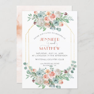 Blooming Apricot Floral Invitation