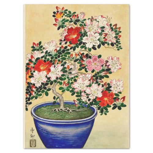 BLOOMING AZALEAS OHARA KOSON PAINTING TISSUE PAPER