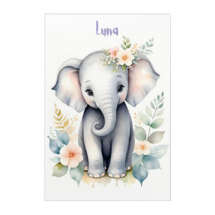 Blooming Baby Elephant Acrylic Print