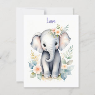 Blooming Baby Elephant Postcard