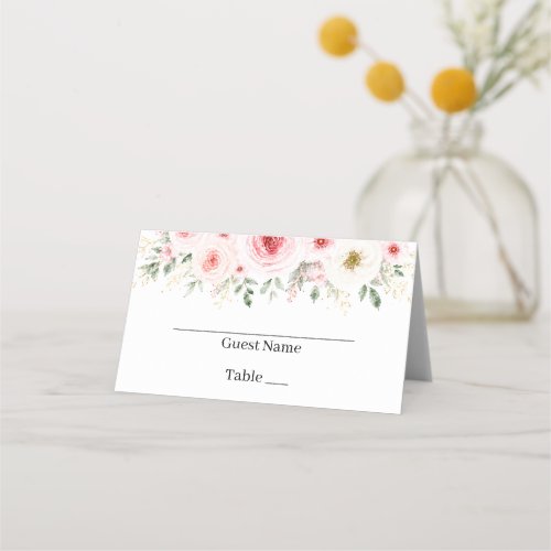 Blooming Baby Girl Floral Baby Shower Place Cards
