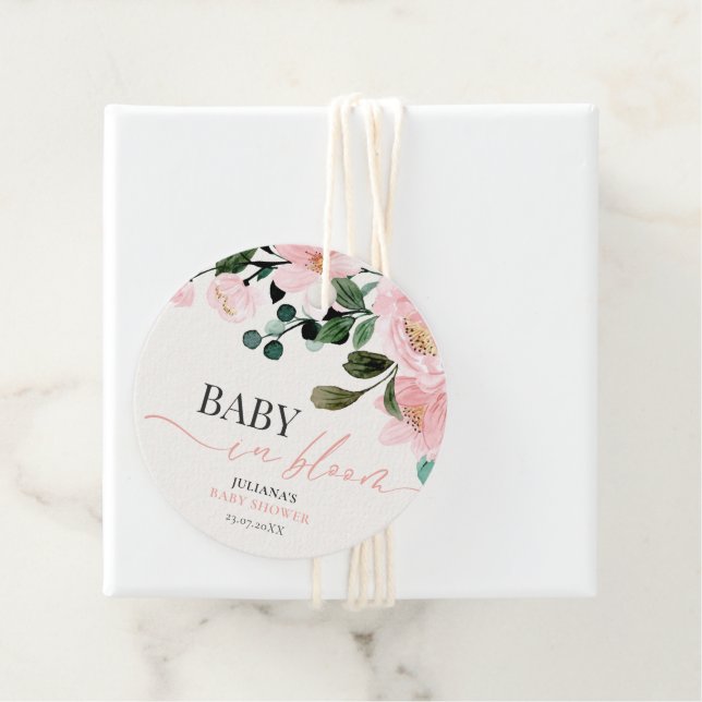 Blooming Baby Shower Favor Tags (In Situ)
