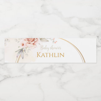 Blooming Baby Shower Invitation Water Bottle Label